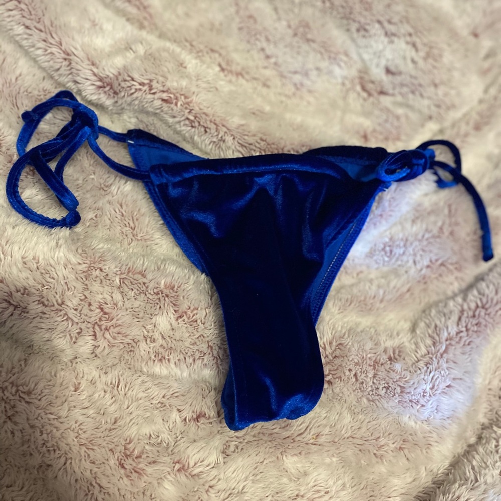Velvet Tie Small Thong Bikini Bottoms Never Worn